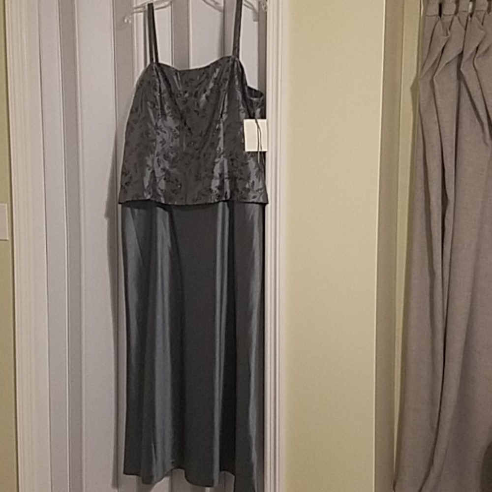 2 piece teal evening dress